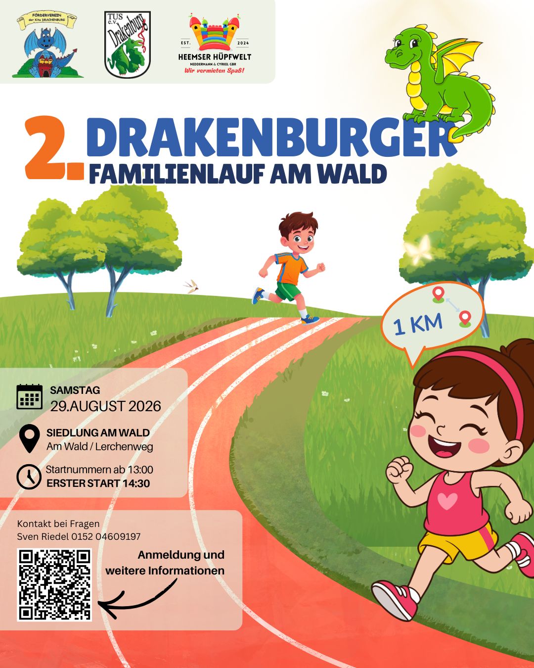 Das Werbeplakat zum zweiten Drakenbuger Familienlauf.